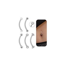 14G Small Belly Button Rings for Women - 316L Stainless Steel Tiny Internally...