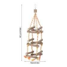 Three Layers Pet Bird Wooden Stand Swing Hanging Bridge Toy With Cotton Rop SG
