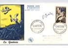 FRANCE 1955 FDC Ganterie SIGNED Designer *GANDON* First Day FASHION GLOVES RF316