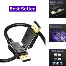 6ft DisplayPort Cable 4K 60Hz, 1440p 165Hz, 1080p 240Hz, High-Speed HD DP t...