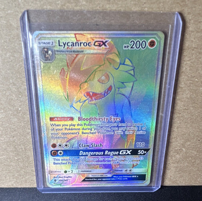 The Pokémon Company Lycanroc GX 200HP Secret Rare Full Art Holo 156/145 EN