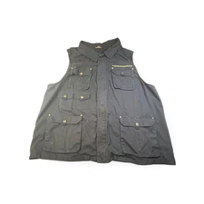 Boulder Creek Utility Vest Mens 5XL Big Black Multi Pocket Travel Fishing Cotton