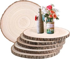 Wood Slices Rounds Decor for Centerpieces Large 25-27 cm Wooden Discs DIY Crafts