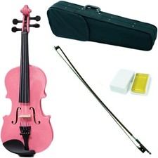 Bright Pink 1/16 Kid Violin Set with Case  Bow - SKY Shinny Edition