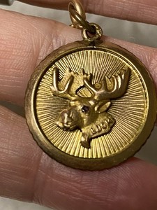 Vintage LOOM Loyal Order of Moose Tie Tack Watch Fob Fraternal Lodge Pin