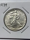 1939 walking liberty half dollar bu