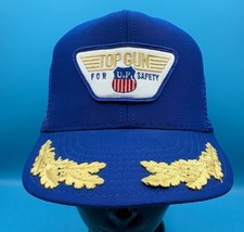 VTG USA MADE Top Gun Union Pacific Train Air Force Trucker Hat Snapback Blue Cap