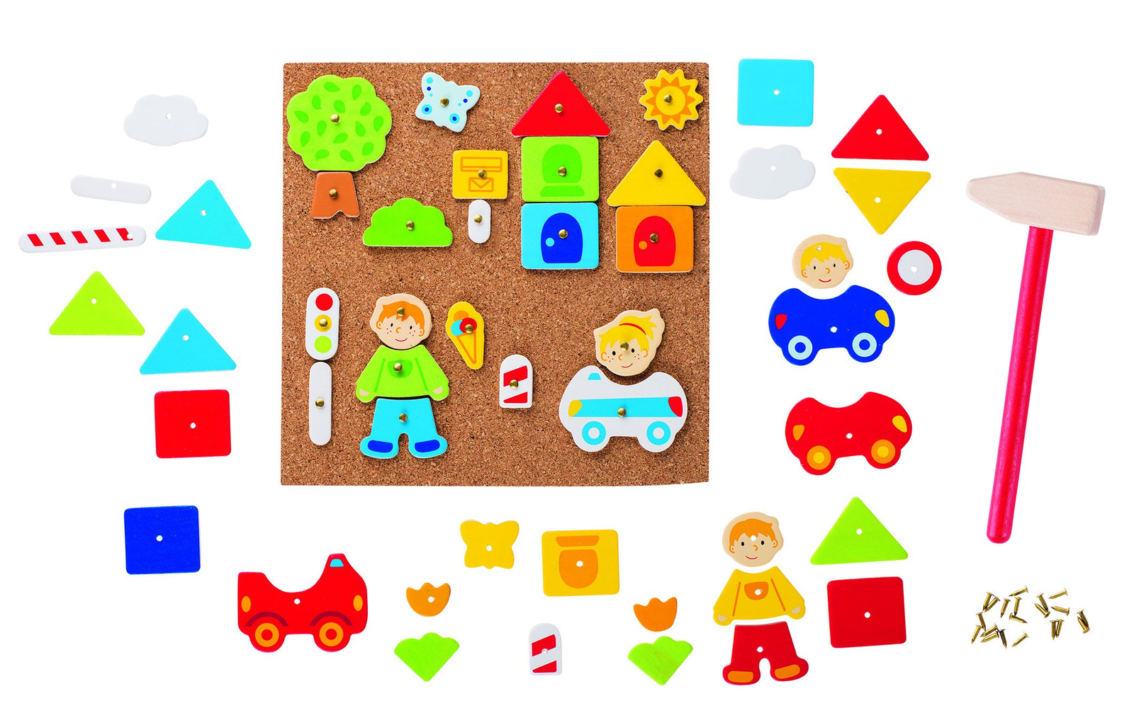 Jeu de construction créatif marteau et clous pour occuper les enfants le mercredi après-midi