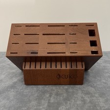 Original CUTCO Ultimate Set Honey Oak Hardwood 32-Slot Knife Block USA