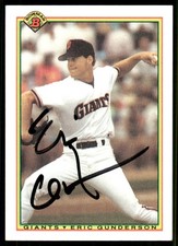 1990 Bowman ERIC GUNDERSON Signed Card autograph auto GIANTS
