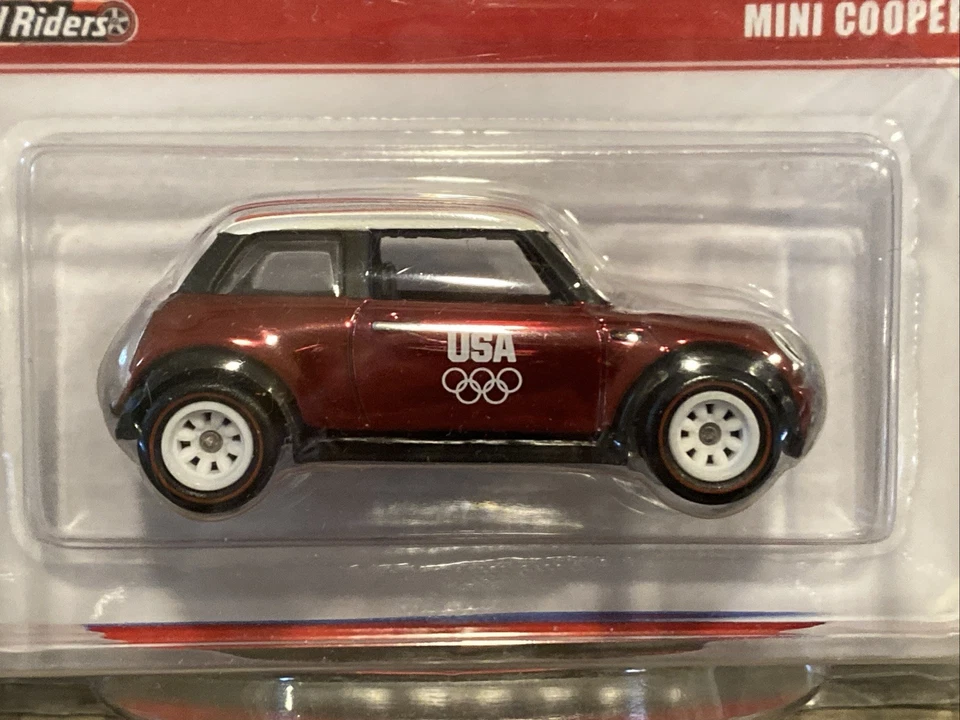 Hot Wheels 2012 RLC US Olympic Committee Mini Cooper Red Spectraflame RealRiders - Image 2 of 4
