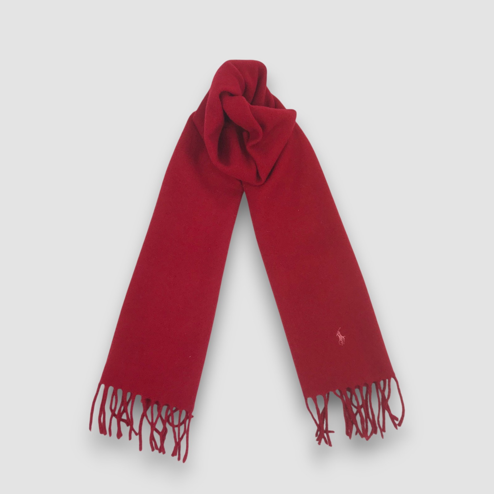 Vintage Polo Ralph Lauren Wool Scarf Fringe Winter Warmer Christmas Neck Scarves
