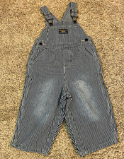 Vintage OshKosh B'Gosh Striped Denim Overalls Vestbak 18M 100 Cotton