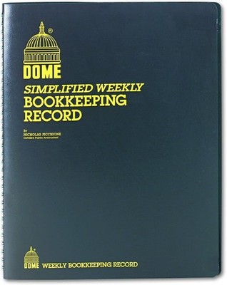 DomeSkin DOM600 Bookkeeping Record Book Weekly 128 Pages 9 x11 Inches, Brown