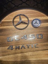 07-12 Mercedes Gl450 Rear Trunkhood Emblem Logo Nameplate Badge Set Oem