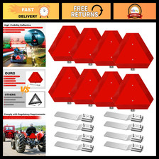 8 Sets Slow Moving Vehicle Triangle Signs with Mounting Bracket - Rust-Free Alum