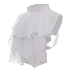 Detachable Ruffle Jabot False Collar Medieval Victorians Statement Half Shirt