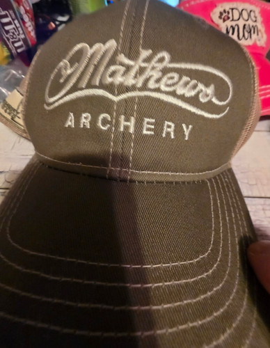 Mathews Archery Snapback Hat Cap Embroidered Cap Olive Green Meshback