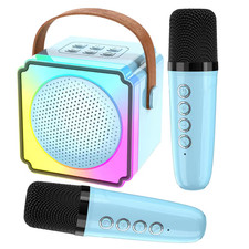 Kids Karaoke Machine Bluetooth Speaker 2 Mics LED Voice Change – Joycome