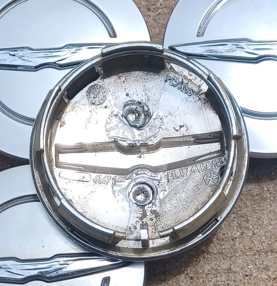 Chrysler 300 Pacifica center cap set of 4, satin, 2017-2024 part # 1LB74TRMAB - Image 3 of 3