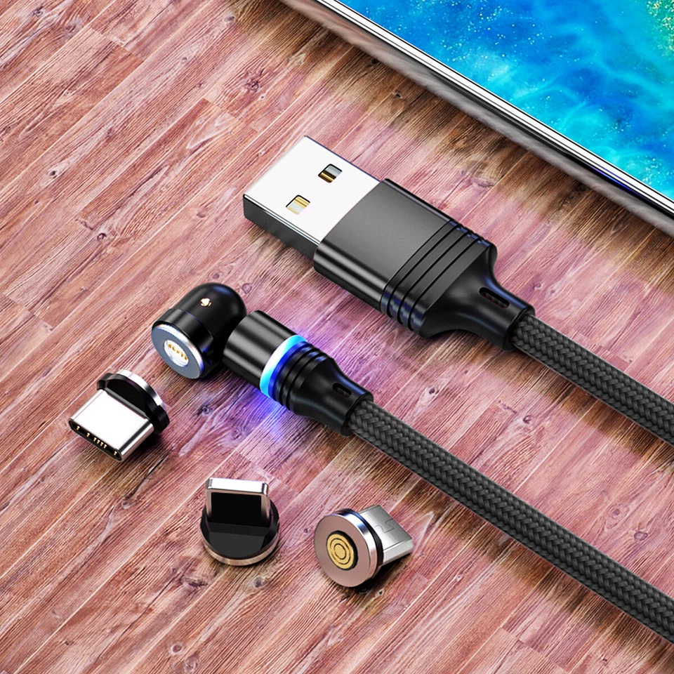 3 in 1 Magnetic 3A Fast Charging Charger Cord Cable For iPhone Type C Micro USB - Image 2 of 4
