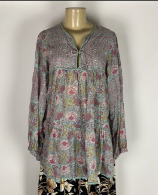 Matta Womens Floral Blouse Top Size M multicolor.