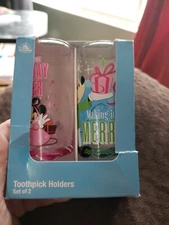Disney Parks Holiday Cheer Making it Merry Toothpick Holders Set of 2 New w Box