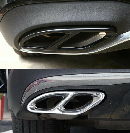 Canule d'échappement noire chromée style AMG pour Mercedes W176 W205