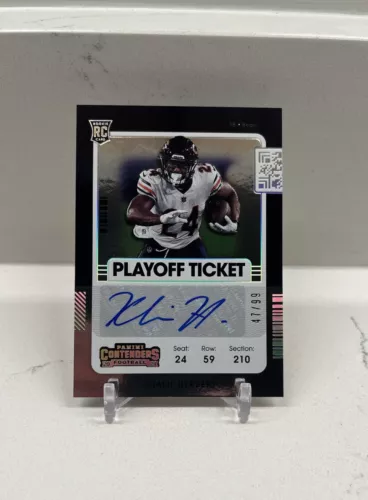 2021 Khalil Herbert #d 47 /99 Panini Contenders Playoff Ticket RC Auto Bears SP