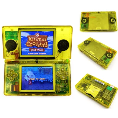 Retrofit Clear Yellow Handheld Nintendo DS Lite NDSL Console System W/Charger - Bild 1 von 4