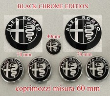 KIT LOGHI ALFA ROMEO GIULIETTA GIULIA 159 GT STEMMA FREGIO BLACK NERO CROMATO