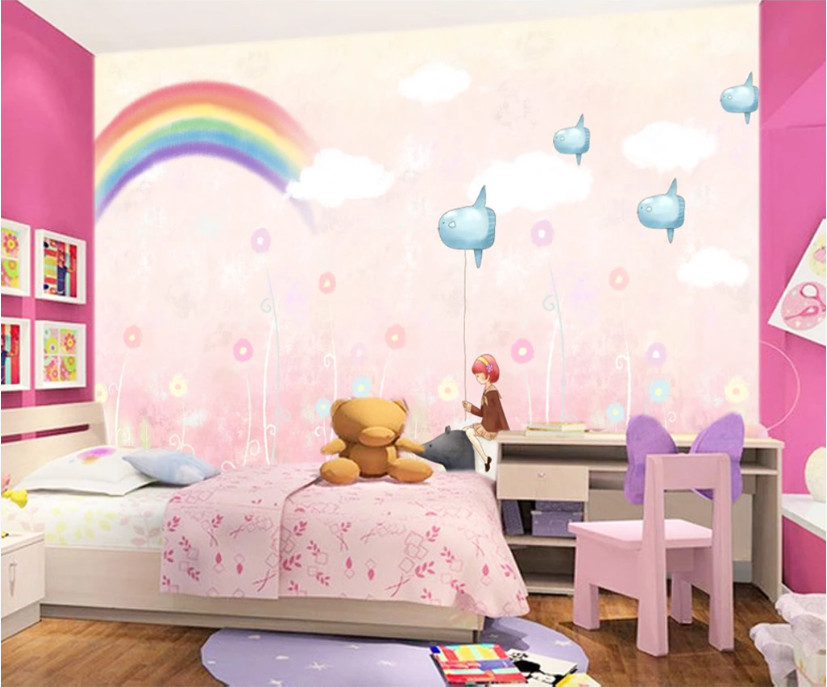 3D Rainbow Girl 11315NA Wallpaper Wall Mural Removable Self-adhesive Fay