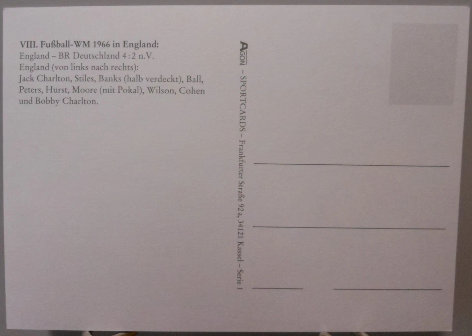 Fußball WM 1966 in England Postkarte Weltmeister England Das Winner Team #FP356 - Bild 2 von 2