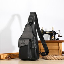 Men's Crossbody Bag Sling Backpack Genuine Leather Chest bag Shoulder Bag G