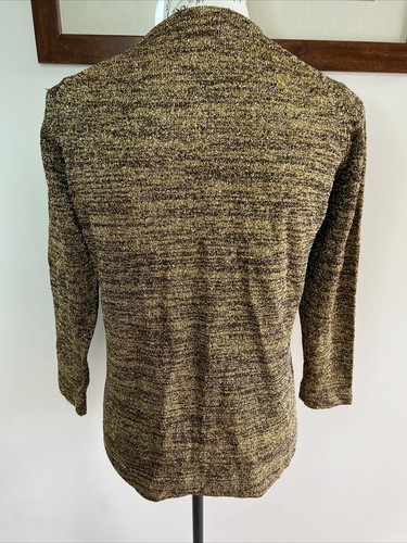 Vintage Gold Metallic Cardigan 1960s 1970s 10 12 - Picture 5 of 11