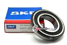 SKF 6007 2RS1 NR BALL BEARING, RUBBER SEALED SNAP RING 35x62x14 mm