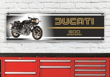 BR516B DUCATI 900SS SCHWARZ DESMO FASE INSPIRIERT FLEXIBLES WERKSTATT BANNER SCHILD