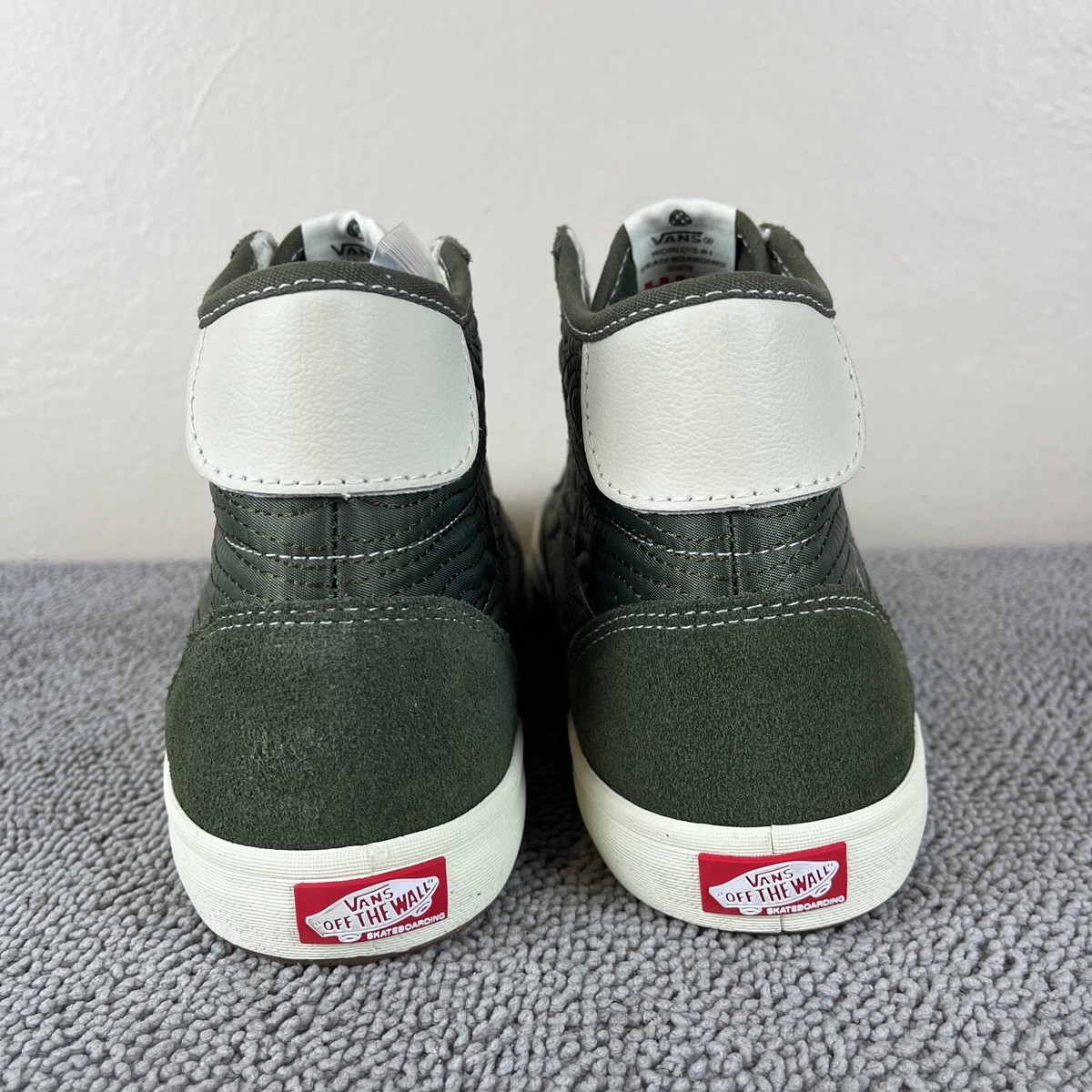 Vans The Lizzie Quilted Grape Leaf Green White EcoCush Skate Vans The Lizzie Quilted Grape Leaf Green White EcoCush Skate