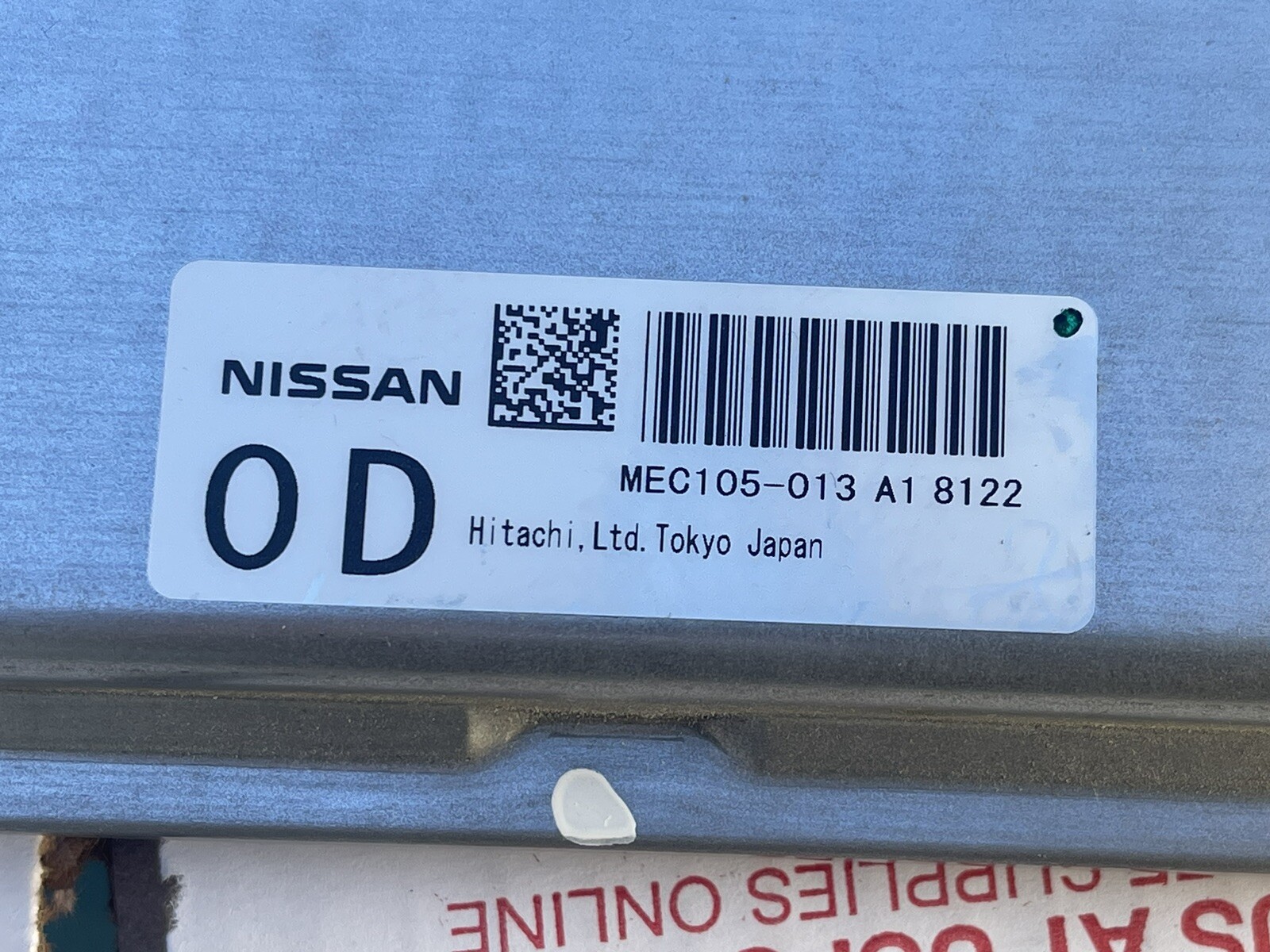 Memory Module Connector G37 2008 INFINITI G37 3.7L A/T ECU ECM PCM ENGINE CONTROL MODULE 0D MEC105 ...