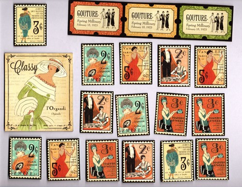 Snippets Graphic45 COUTURE (58PC) HAND-CUT scrapbooking VINTAGE STYLE - Picture 3 of 6