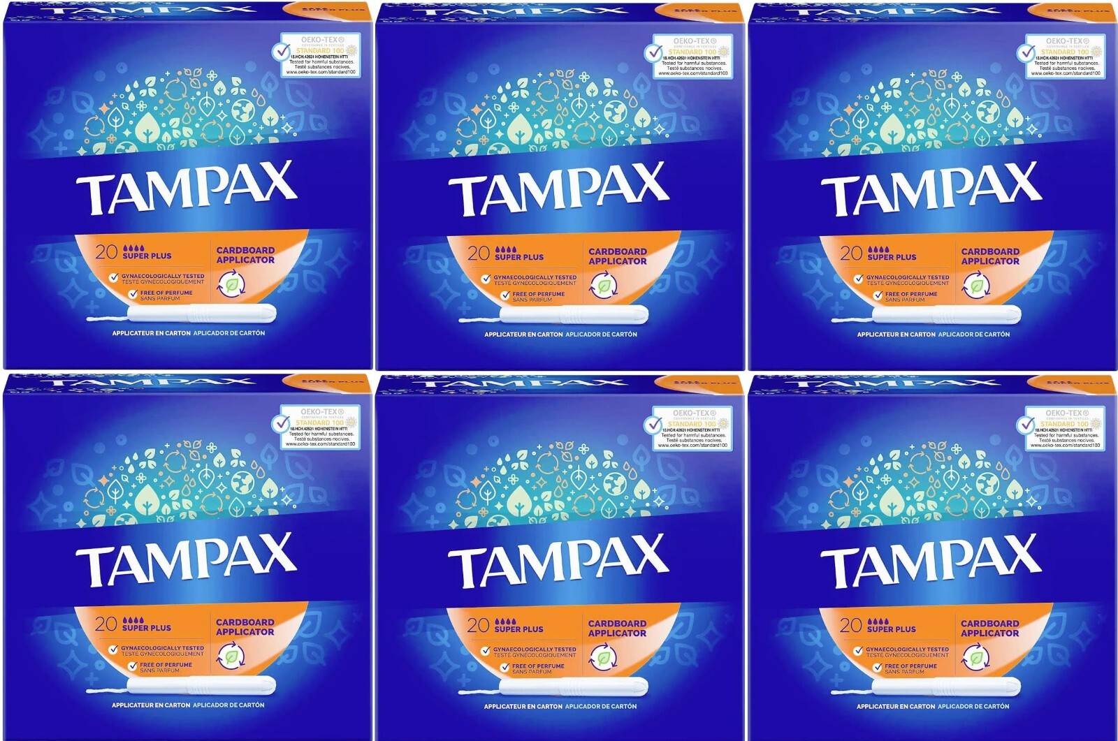 120 x Tampax Super Plus Tampons Protection/Discretion Cardboard Applicator