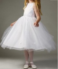 CLOSEOUT FLOWER GIRLS WEDDING PAGEANT WHITE DRESS SIZE 2 TO 12