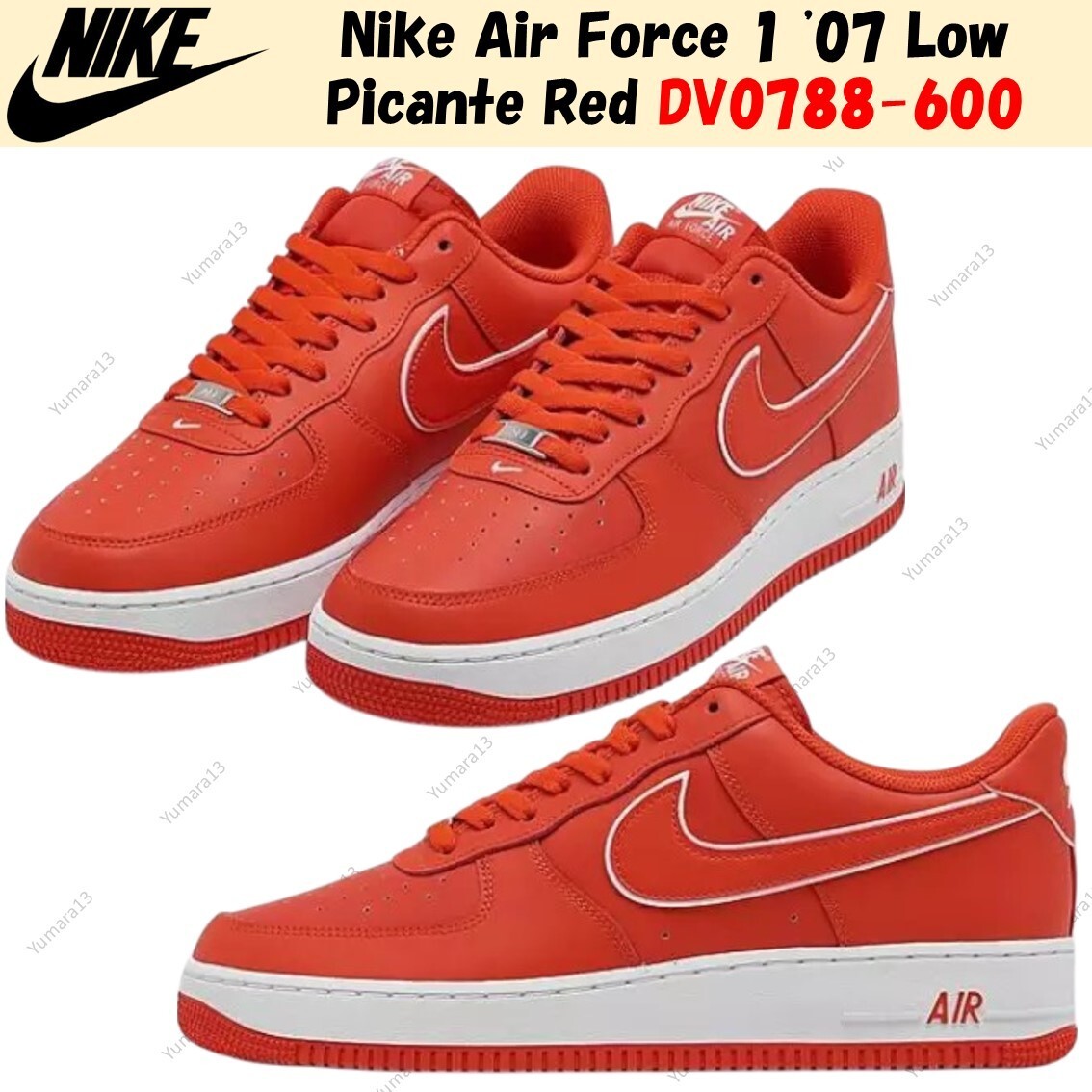 Nike Air Force 1 '07 Low Picante Red DV0788-600 Men's Size | eBay