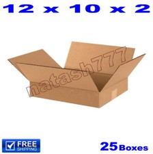 25 - 12x10x2 Cardboard Boxes Mailing Packing Shipping Moving Corrugated Carton