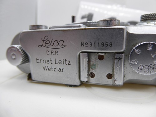 Leica IIIa 1939 35 mm telémetro cuerpo de cámara solo velocidades + obturador funcionando bien - Imagen 5 de 16