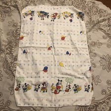 Vintage Mickey Mouse Minnie Pluto Disney Baby Blanket Throw Receiving 1954 CRD