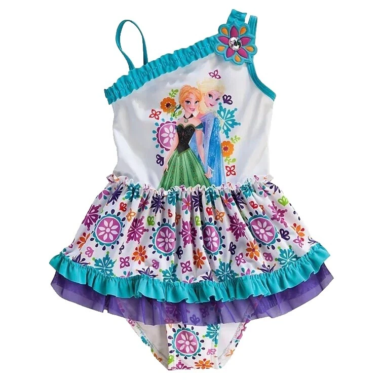Elsa Multicolor One Piece Swimwear for Girls