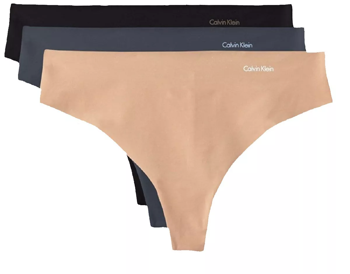 Calvin Klein Invisible No Panty Line Thong 3 Pack - QD3558