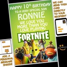 Personalised FORTNITE Birthday Card Son Grandson Nephew Friend NAME AGE RELATION