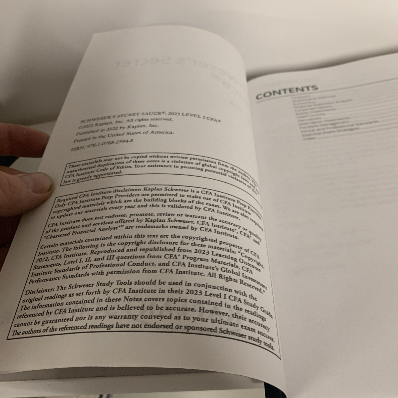 CFA level 1 Schweser's Secret Sauce Exam Prep Bundle Binders Vol 1+2